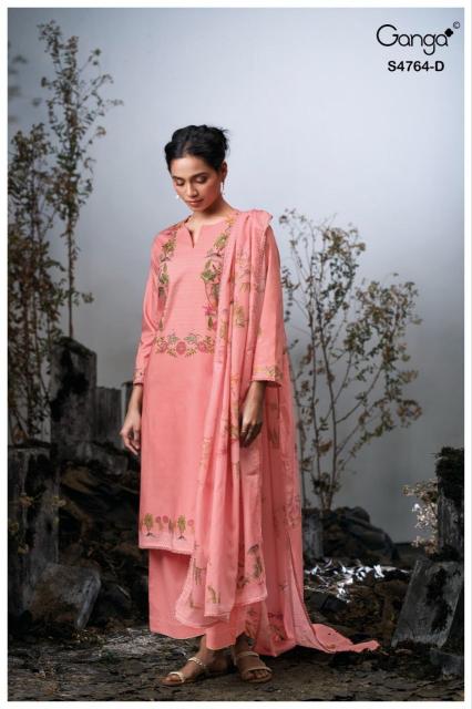 Ganga mavika 4764 lawn cotton dress material wholesale india